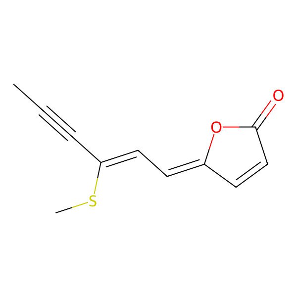 2D Structure of 5-(3-Methylthio-2-hexen-4-ynylidene)-2(5h)-furanone 2D Structure of 5-(3-Methylthio-2-hexen-4-ynylidene)-2(5h)-furanone