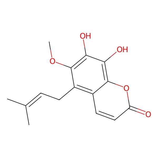 2D Structure of 5-(3',3'-Dimethylallyl)-7,8-dihydroxy-6-methoxycoumarin