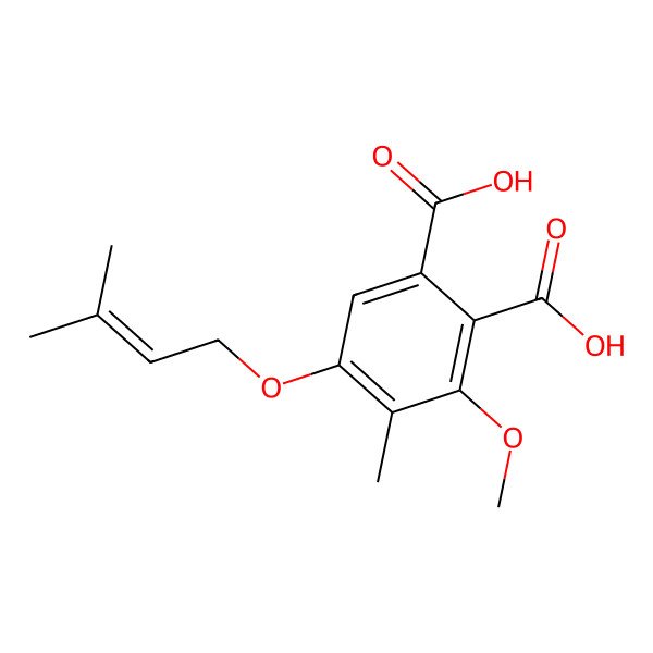 2D Structure of 5-(3',3'-Dimethylallyloxy)-3-methoxy4-methylphthalic acid