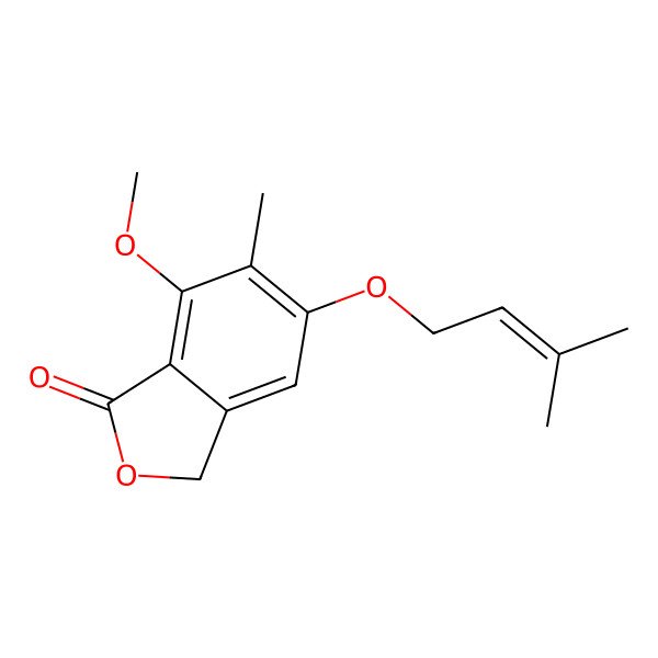 2D Structure of 5-(3',3'-Dimethylallyloxy)-7-methoxy-6-methylphthalide