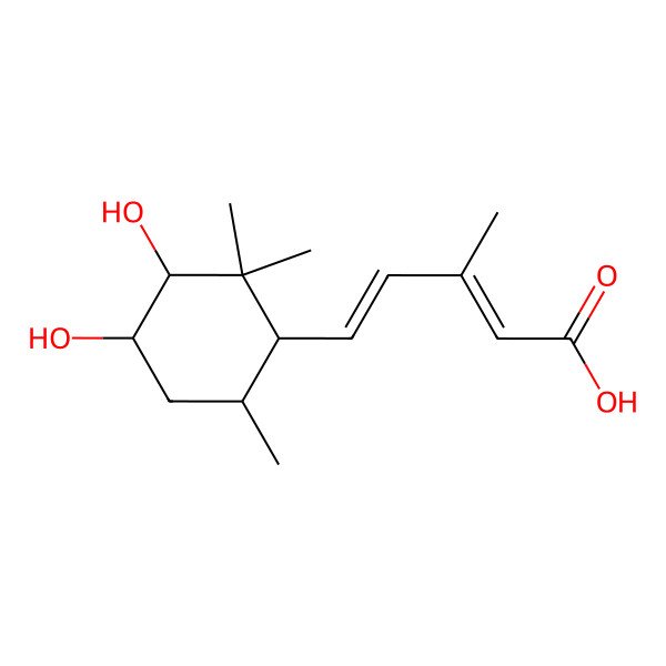 2D Structure of 5-(3,4-Dihydroxy-2,2,6-trimethylcyclohexyl)-3-methylpenta-2,4-dienoic acid