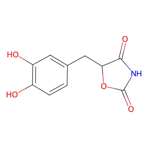 2D Structure of 5-[(3,4-Dihydroxyphenyl)methyl]-1,3-oxazolidine-2,4-dione
