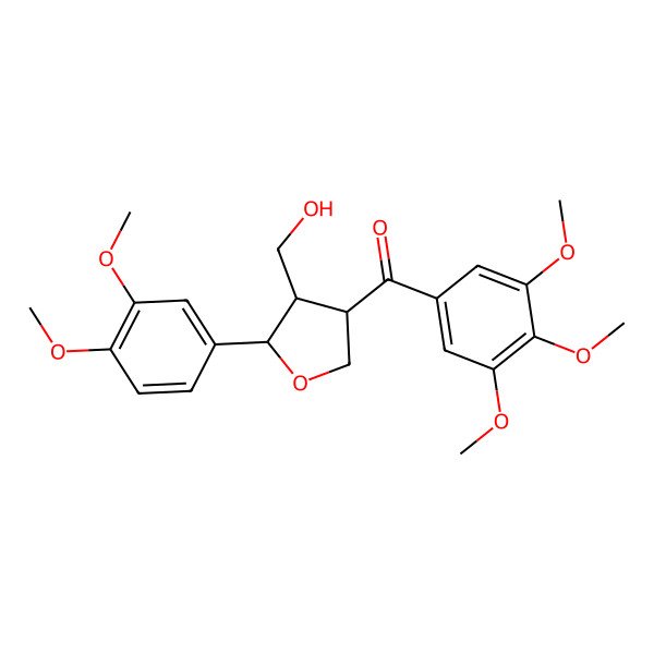 2D Structure of [5-(3,4-Dimethoxyphenyl)-4-(hydroxymethyl)oxolan-3-yl]-(3,4,5-trimethoxyphenyl)methanone