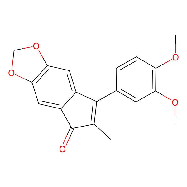 2D Structure of 5-(3,4-Dimethoxyphenyl)-6-methylcyclopenta[f][1,3]benzodioxol-7-one