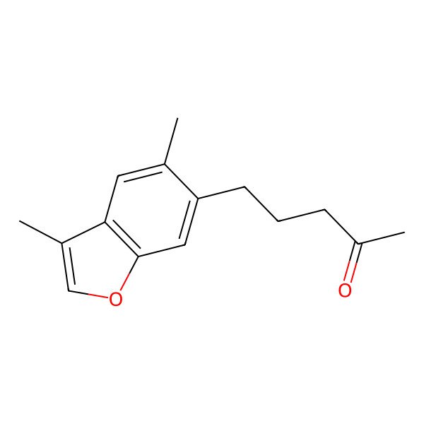 2D Structure of 5-(3,5-Dimethyl-1-benzofuran-6-yl)pentan-2-one 2D Structure of 5-(3,5-Dimethyl-1-benzofuran-6-yl)pentan-2-one