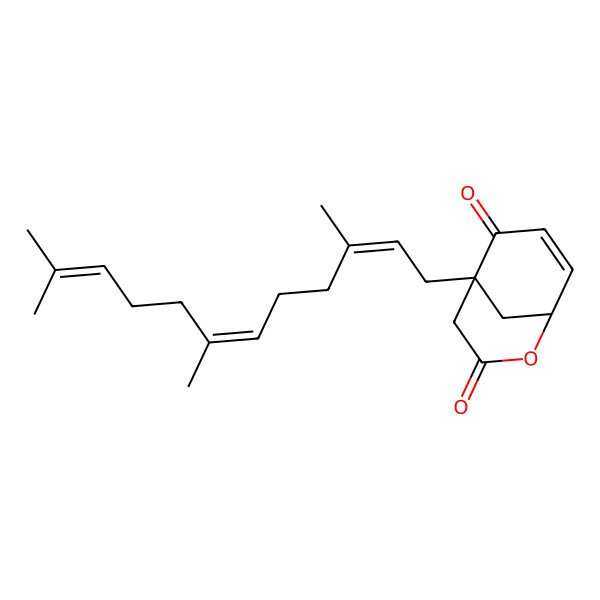 2D Structure of 5-(3,7,11-Trimethyldodeca-2,6,10-trienyl)-2-oxabicyclo[3.3.1]non-7-ene-3,6-dione