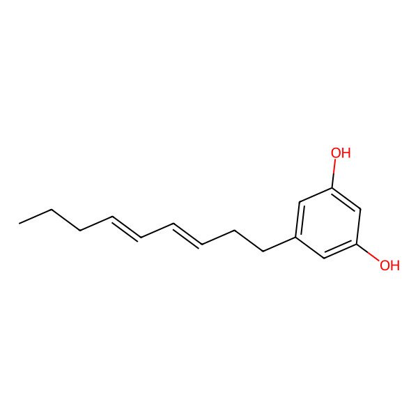 2D Structure of 5-[(3Z,5Z)-nona-3,5-dienyl]benzene-1,3-diol
