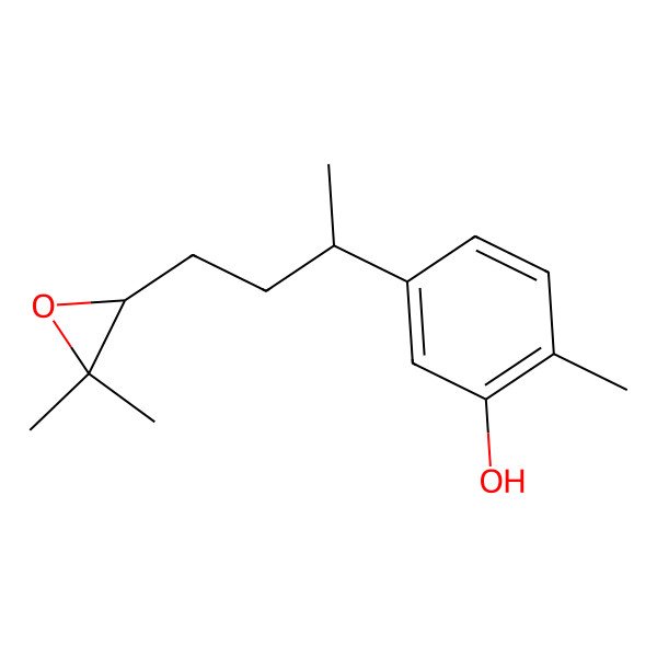 2D Structure of 5-[4-(3,3-Dimethyloxiran-2-yl)butan-2-yl]-2-methylphenol