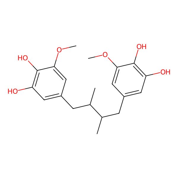 2D Structure of 5-[4-(3,4-Dihydroxy-5-methoxyphenyl)-2,3-dimethylbutyl]-3-methoxybenzene-1,2-diol