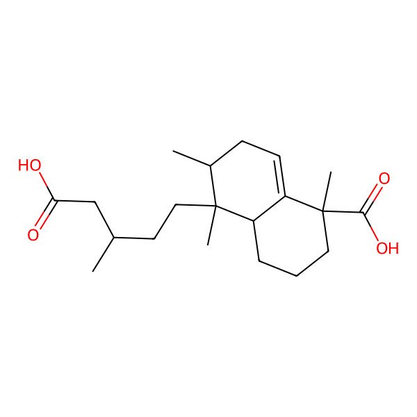 2D Structure of 5-(4-Carboxy-3-methylbutyl)-1,5,6-trimethyl-2,3,4,4a,6,7-hexahydronaphthalene-1-carboxylic acid