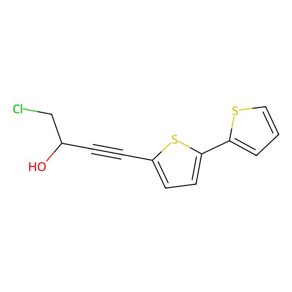2D Structure of 5-(4-Chloro-3-hydroxy-1-butynyl)-2,2'-bithiophene 2D Structure of 5-(4-Chloro-3-hydroxy-1-butynyl)-2,2'-bithiophene