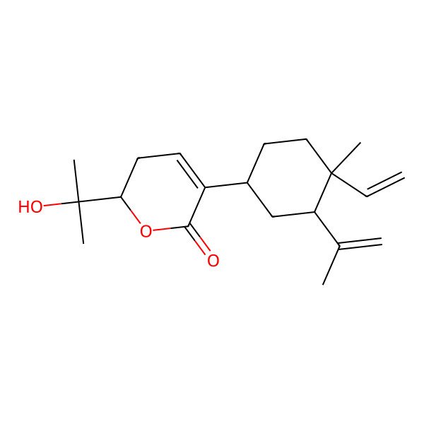 2D Structure of 5-(4-Ethenyl-4-methyl-3-prop-1-en-2-ylcyclohexyl)-2-(2-hydroxypropan-2-yl)-2,3-dihydropyran-6-one