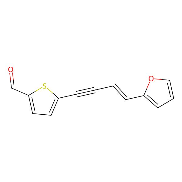 2D Structure of 5-[4-(Furan-2-yl)but-3-en-1-ynyl]thiophene-2-carbaldehyde