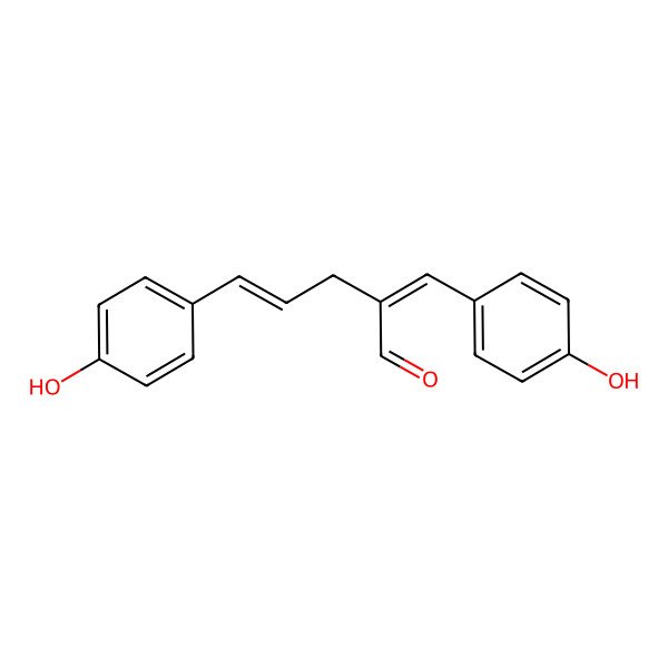 2D Structure of 5-(4-Hydroxyphenyl)-2-[(4-hydroxyphenyl)methylidene]pent-4-enal