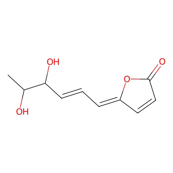 2D Structure of 5-(4,5-Dihydroxyhex-2-enylidene)furan-2-one