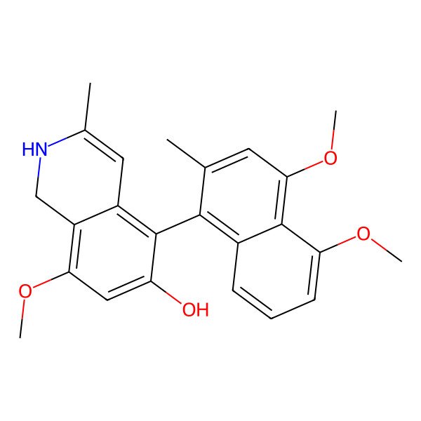 2D Structure of 5-(4,5-Dimethoxy-2-methylnaphthalen-1-yl)-8-methoxy-3-methyl-1,2-dihydroisoquinolin-6-ol 2D Structure of 5-(4,5-Dimethoxy-2-methylnaphthalen-1-yl)-8-methoxy-3-methyl-1,2-dihydroisoquinolin-6-ol