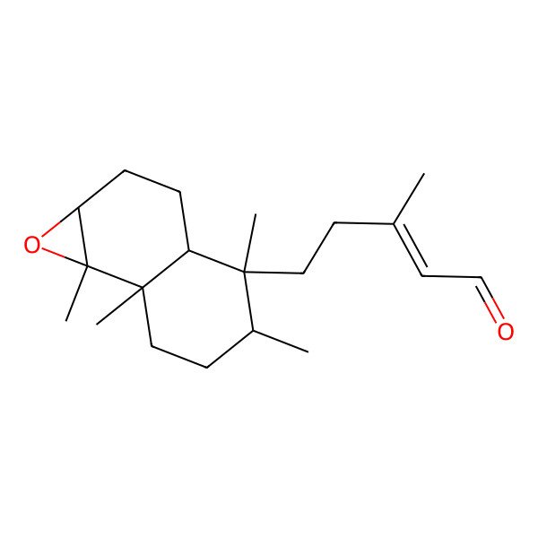 2D Structure of 5-(4,5,7a,7b-tetramethyl-2,3,3a,5,6,7-hexahydro-1aH-naphtho[1,2-b]oxiren-4-yl)-3-methylpent-2-enal