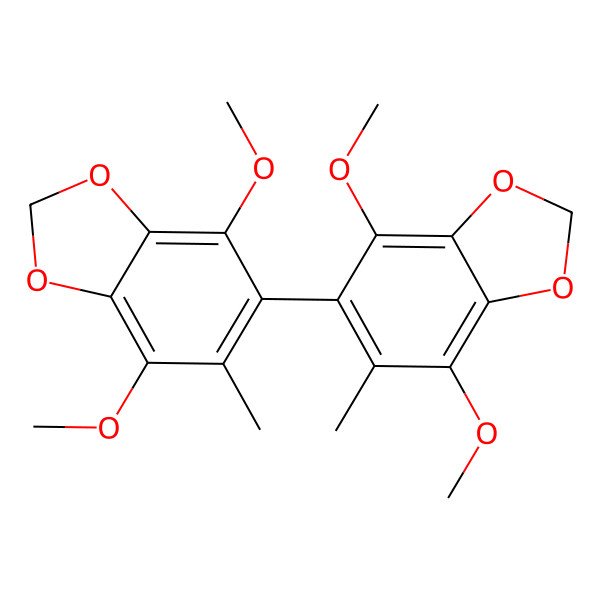 2D Structure of 5-(4,7-Dimethoxy-6-methyl-1,3-benzodioxol-5-yl)-4,7-dimethoxy-6-methyl-1,3-benzodioxole