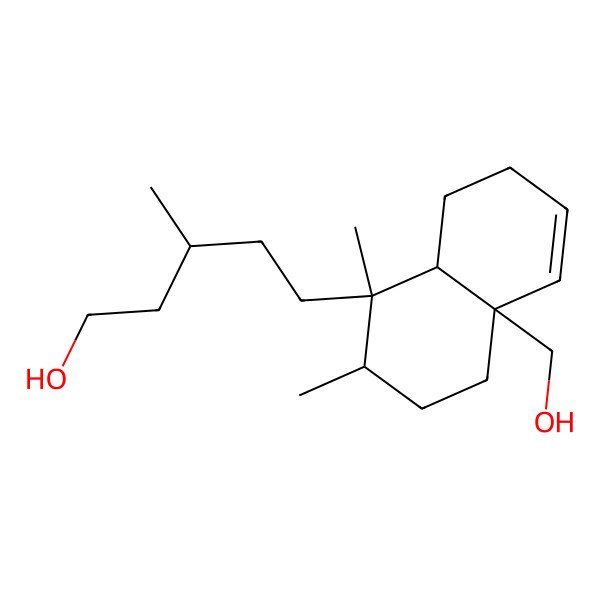 2D Structure of 5-[4a-(Hydroxymethyl)-1,2-dimethyl-2,3,4,7,8,8a-hexahydronaphthalen-1-yl]-3-methylpentan-1-ol