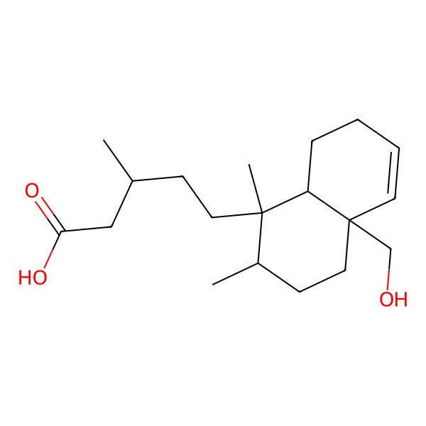 2D Structure of 5-[4a-(Hydroxymethyl)-1,2-dimethyl-2,3,4,7,8,8a-hexahydronaphthalen-1-yl]-3-methylpentanoic acid
