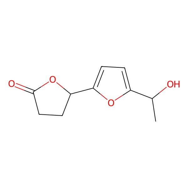 2D Structure of 5-[5-(1-Hydroxyethyl)furan-2-yl]dihydrofuran-2(3H)-one
