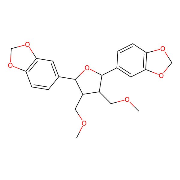 2D Structure of 5-[5-(1,3-Benzodioxol-5-yl)-3,4-bis(methoxymethyl)oxolan-2-yl]-1,3-benzodioxole