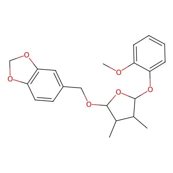 2D Structure of 5-[[5-(2-Methoxyphenoxy)-3,4-dimethyloxolan-2-yl]oxymethyl]-1,3-benzodioxole