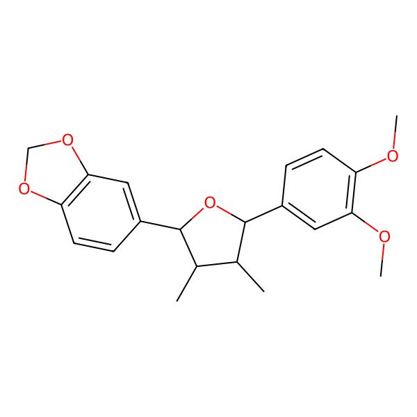 2D Structure of 5-[5-(3,4-Dimethoxyphenyl)-3,4-dimethyloxolan-2-yl]-1,3-benzodioxole