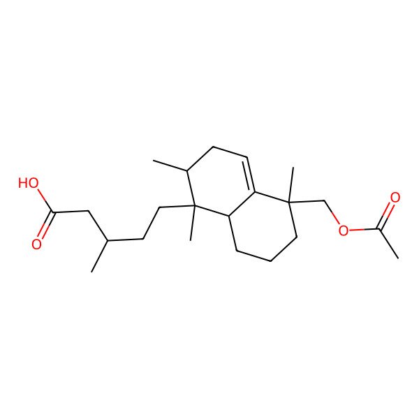 2D Structure of 5-[5-(Acetyloxymethyl)-1,2,5-trimethyl-2,3,6,7,8,8a-hexahydronaphthalen-1-yl]-3-methylpentanoic acid