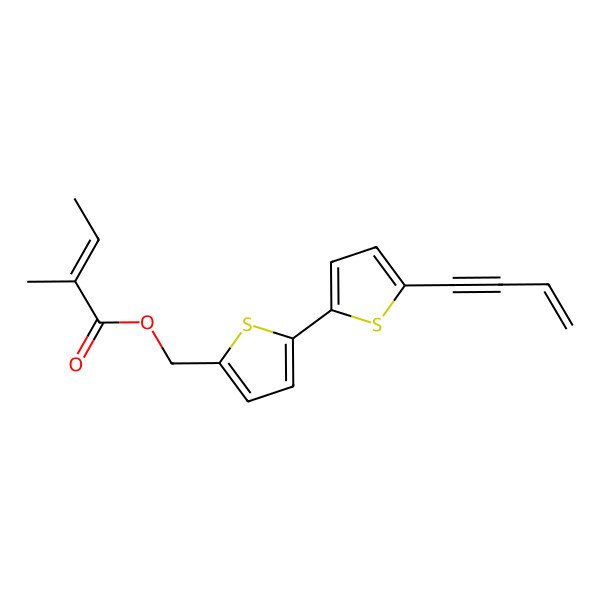 2D Structure of [5-(5-But-3-en-1-ynylthiophen-2-yl)thiophen-2-yl]methyl 2-methylbut-2-enoate
