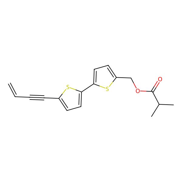 2D Structure of [5-(5-But-3-en-1-ynylthiophen-2-yl)thiophen-2-yl]methyl 2-methylpropanoate