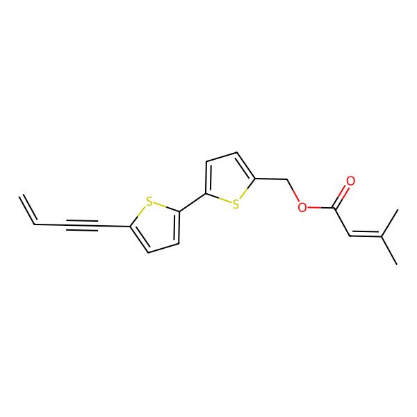 2D Structure of [5-(5-But-3-en-1-ynylthiophen-2-yl)thiophen-2-yl]methyl 3-methylbut-2-enoate