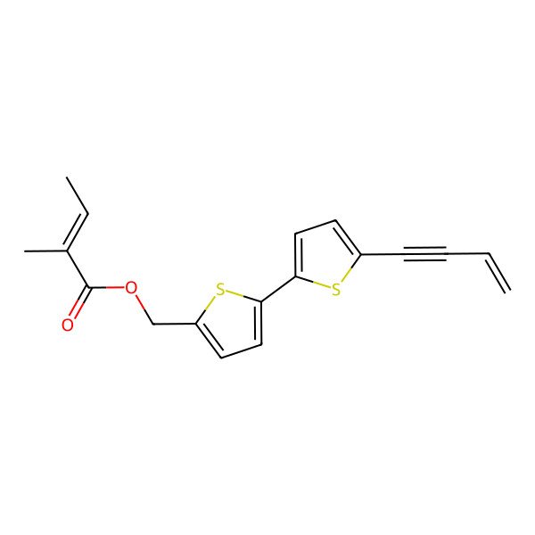 2D Structure of [5-(5-but-3-en-1-ynylthiophen-2-yl)thiophen-2-yl]methyl (Z)-2-methylbut-2-enoate