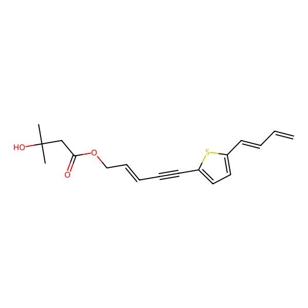 2D Structure of 5-(5-Buta-1,3-dienylthiophen-2-yl)pent-2-en-4-ynyl 3-hydroxy-3-methylbutanoate