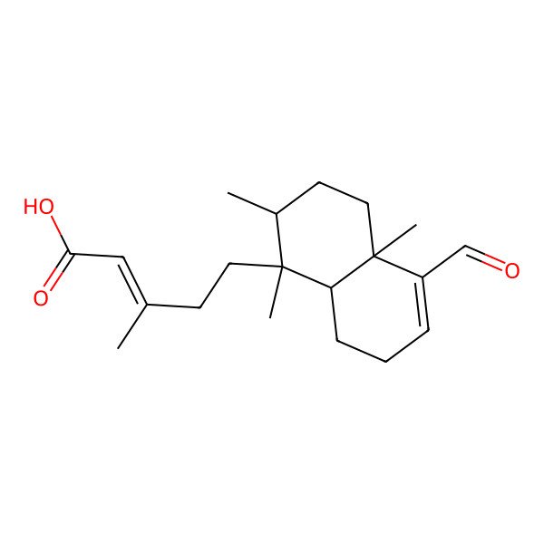 2D Structure of 5-(5-Formyl-1,2,4a-trimethyl-2,3,4,7,8,8a-hexahydronaphthalen-1-yl)-3-methylpent-2-enoic acid