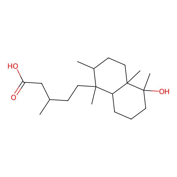 2D Structure of 5-(5-hydroxy-1,2,4a,5-tetramethyl-3,4,6,7,8,8a-hexahydro-2H-naphthalen-1-yl)-3-methylpentanoic acid