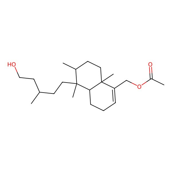2D Structure of [5-(5-Hydroxy-3-methylpentyl)-5,6,8a-trimethyl-3,4,4a,6,7,8-hexahydronaphthalen-1-yl]methyl acetate