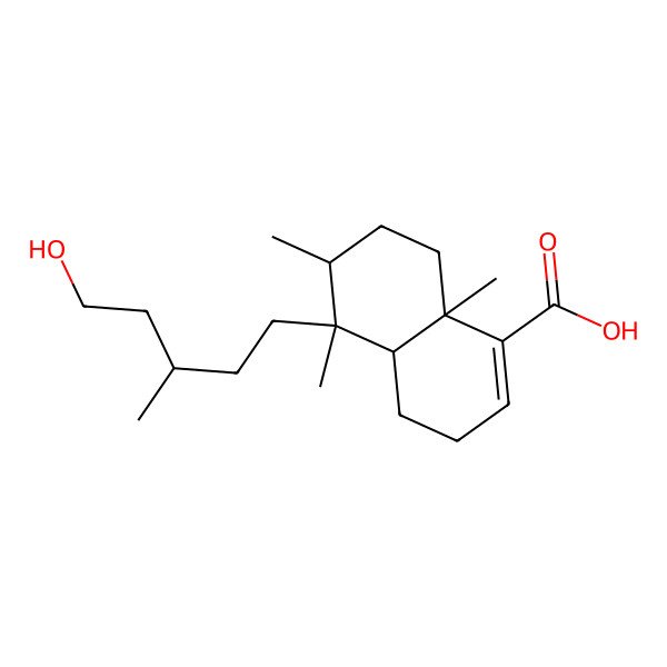 2D Structure of 5-(5-Hydroxy-3-methylpentyl)-5,6,8a-trimethyl-3,4,4a,6,7,8-hexahydronaphthalene-1-carboxylic acid