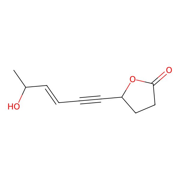 2D Structure of 5-(5-Hydroxyhex-3-en-1-ynyl)oxolan-2-one