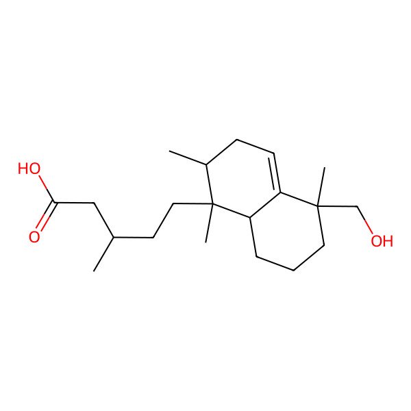 2D Structure of 5-[5-(Hydroxymethyl)-1,2,5-trimethyl-2,3,6,7,8,8a-hexahydronaphthalen-1-yl]-3-methylpentanoic acid