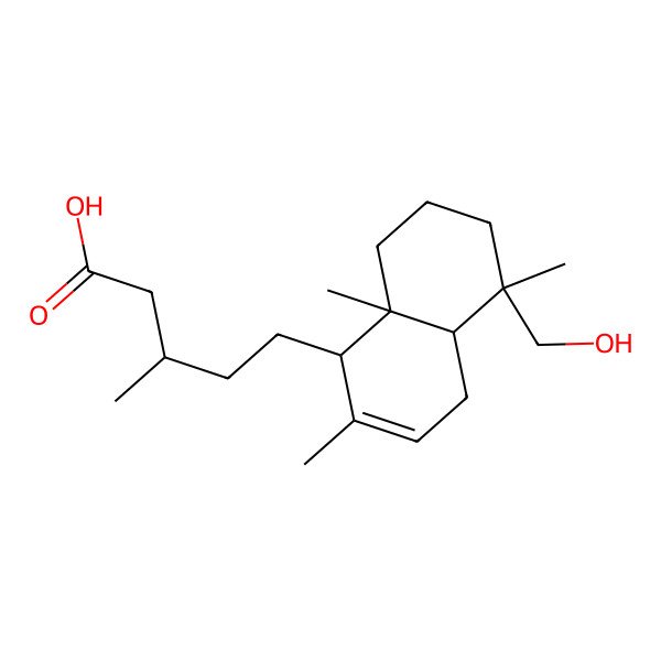 2D Structure of 5-[5-(Hydroxymethyl)-2,5,8a-trimethyl-1,4,4a,6,7,8-hexahydronaphthalen-1-yl]-3-methylpentanoic acid