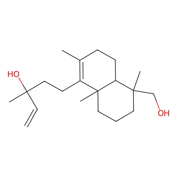 2D Structure of 5-[5-(Hydroxymethyl)-2,5,8a-trimethyl-3,4,4a,6,7,8-hexahydronaphthalen-1-yl]-3-methylpent-1-en-3-ol