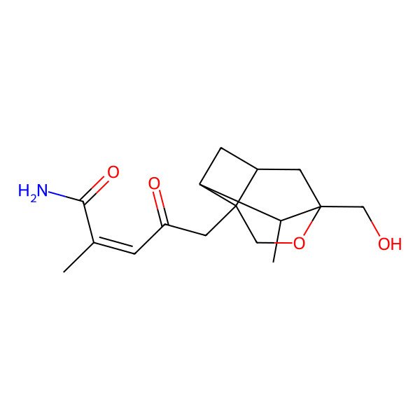 2D Structure of 5-[5-(Hydroxymethyl)-6-methyl-4-oxatricyclo[3.3.1.02,7]nonan-2-yl]-2-methyl-4-oxopent-2-enamide