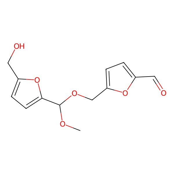 2D Structure of 5-[(5-Hydroxymethyl-furan-2-yl)methoxy-methoxymethyl]-furan-2-carbaldehyde