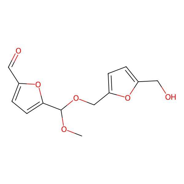 2D Structure of 5-[[5-(Hydroxymethyl)furan-2-yl]methoxy-methoxymethyl]furan-2-carbaldehyde