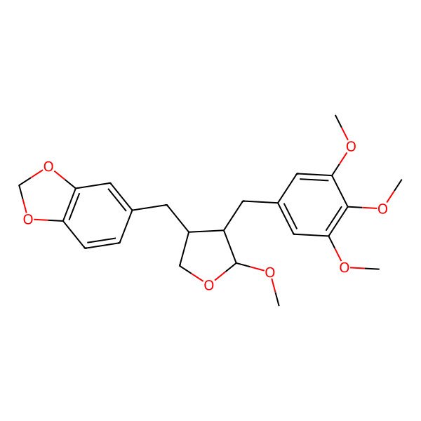 2D Structure of 5-[[5-Methoxy-4-[(3,4,5-trimethoxyphenyl)methyl]oxolan-3-yl]methyl]-1,3-benzodioxole