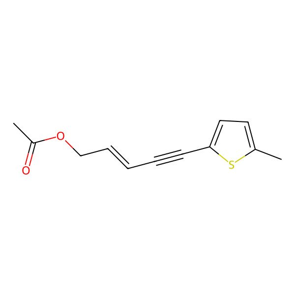 2D Structure of 5-(5-Methylthiophen-2-yl)pent-2-en-4-ynyl acetate
