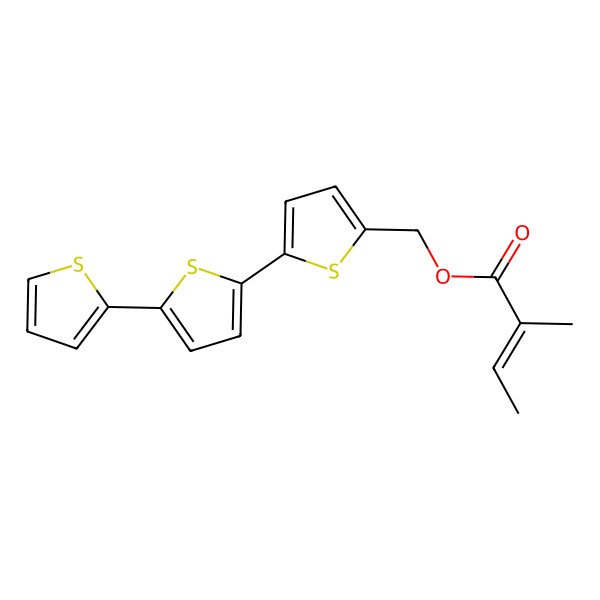 2D Structure of [5-(5-Thiophen-2-ylthiophen-2-yl)thiophen-2-yl]methyl 2-methylbut-2-enoate