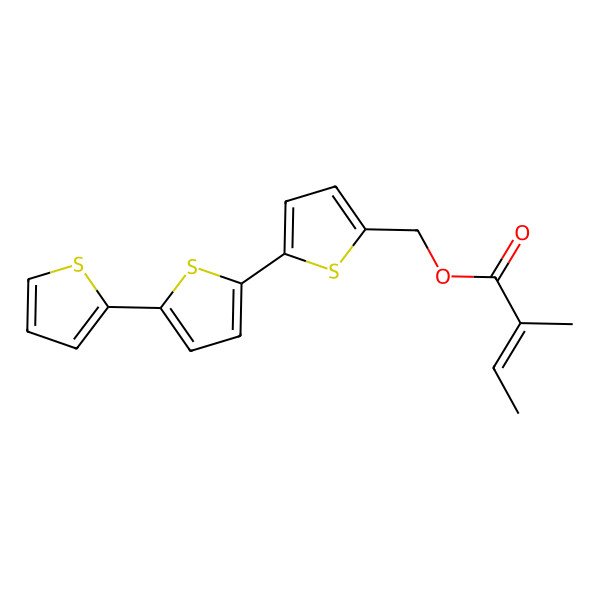 2D Structure of [5-(5-thiophen-2-ylthiophen-2-yl)thiophen-2-yl]methyl (Z)-2-methylbut-2-enoate
