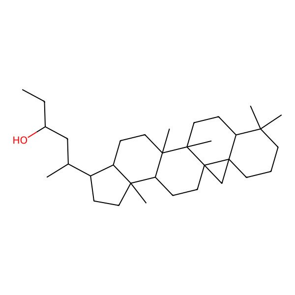 2D Structure of 5-(5,12,13,17,17-Pentamethyl-8-hexacyclo[11.9.0.01,21.04,12.05,9.016,21]docosanyl)hexan-3-ol